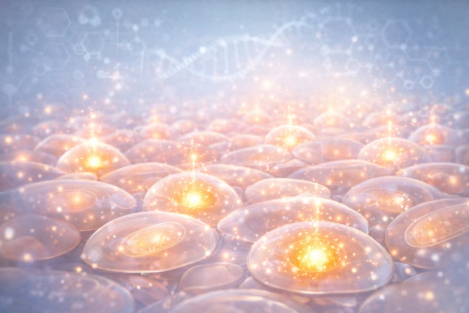 Skin cells regeneration and cellular energy illustration